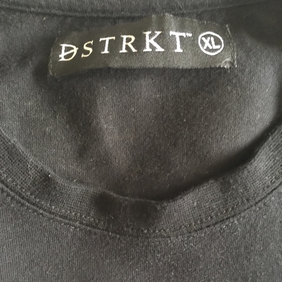 8ighth DSTRKT black cotton mix tee w/zipper front - Picture 4 of 7